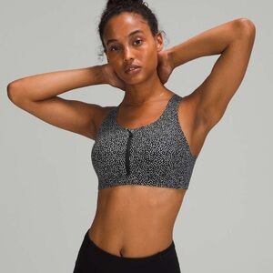 Lululemon Enlite Bra Zip High Support, 38D, Double Dimension Starlight Black